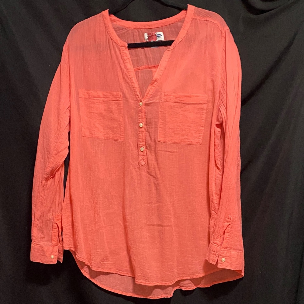 Old Navy Women's Coral Button-Front Blouse